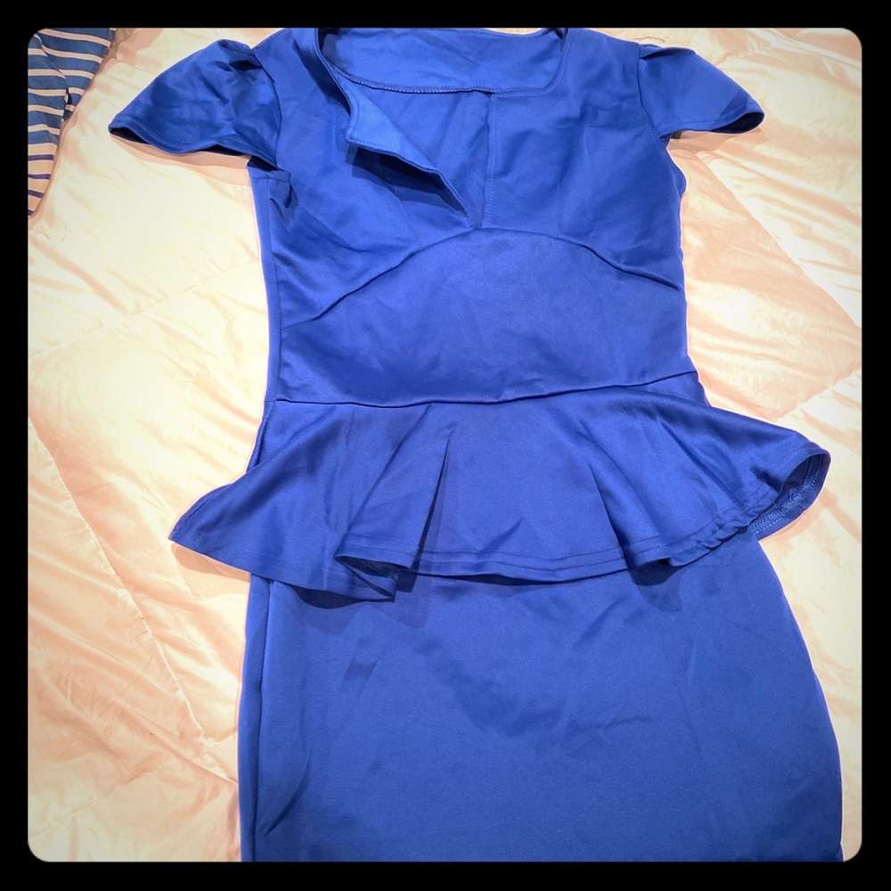 Blue cocktail mini dress